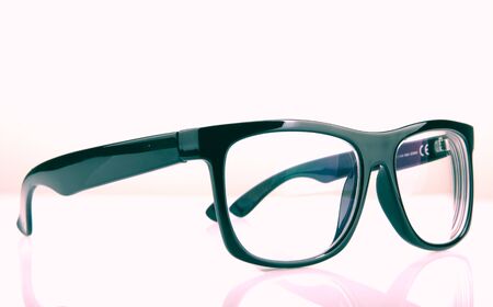 Black Eye Glasses Isolated On Whiteの写真素材