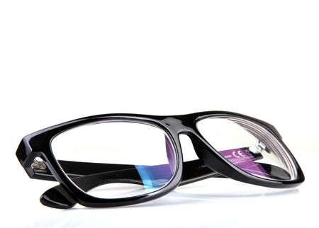 Black Eye Glasses Isolated On Whiteの写真素材