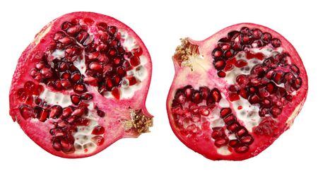 Pomegranate (Punica Granatum) Isolated On Whiteの写真素材