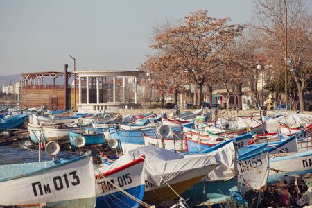 Pomorie, Bulgaria - December 31, 2019: Pomorie Is A Town And Seaside Resort In Southeastern...