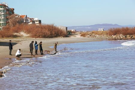 Pomorie, Bulgaria - December 31, 2019: Pomorie Is A Town And Seaside Resort In Southeastern Bulgaria, Located On A Narrow Rocky Peninsula In Burgas Bay On The Southern Bulgarian Black Sea Coast.のeditorial素材