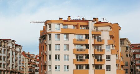 Pomorie, Bulgaria - February 11, 2020: New Construction Apartments And Housing.のeditorial素材