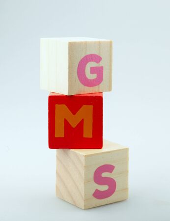 Wooden Alphabet Blocks Isolated On White Background.の写真素材