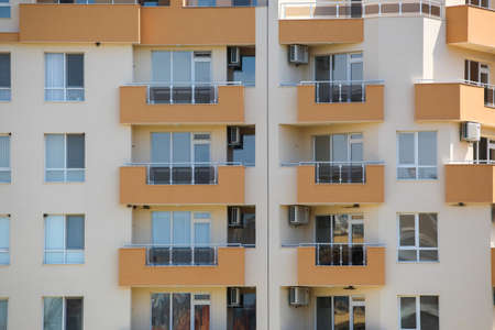 Pomorie, Bulgaria - June 07, 2020: Modern new building in an urban residential complexのeditorial素材