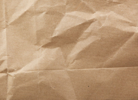 Crinkled brown paperの写真素材