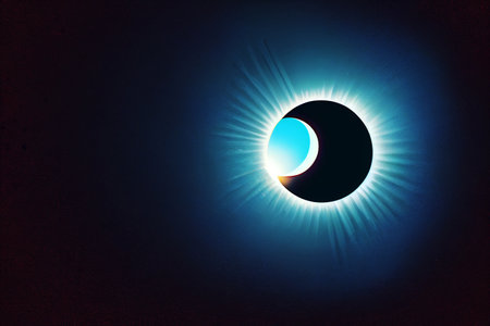 Illustration of a partial solar eclipse. A solar eclipse occurs when the Moon passes between Earth...
