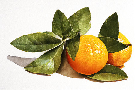 Citrus Aurantium Dulcis (Orange) Isolated On White Backgroundの写真素材