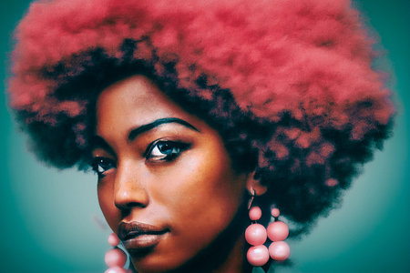 Illustrative image of a woman with a beautiful afro hairstyleの写真素材