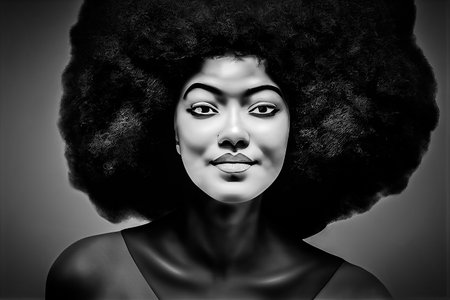 Illustrative image of a woman with a beautiful afro hairstyleの写真素材