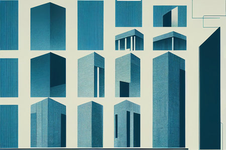 Abstract illustration image of modern architectureの写真素材