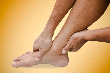 I am afraid my ankle is twistedの写真素材
