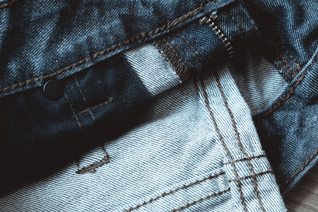 Jeans inside texture background, The Close up blue jeans texture.の写真素材