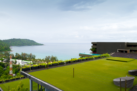 The House Interiors in The Garden with Nature and mountain.の写真素材