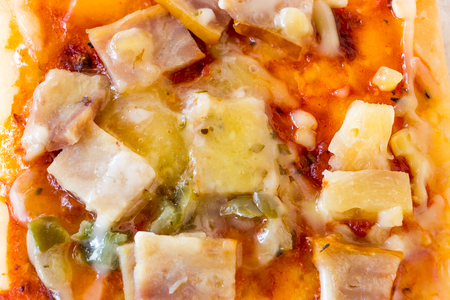 Delicious Pizza hawaiian top view.の写真素材