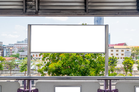 Billboard or empty poster advertise on sky train station.の写真素材