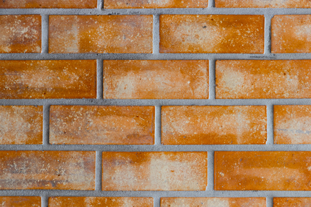 Large Orange Brown Old Shabby Brick Wall Square Background Texture.の写真素材