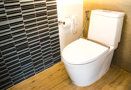The restroom with white lavatory.の写真素材