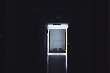 A terrible place, The fear in this building. Feeling terrible, so scary, Horror condoの写真素材