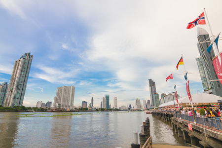 Thailand Bangkok, 5 May 2018 : The view landscape at chao phraya river.のeditorial素材