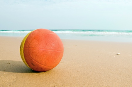 Basketball on the beach の写真素材