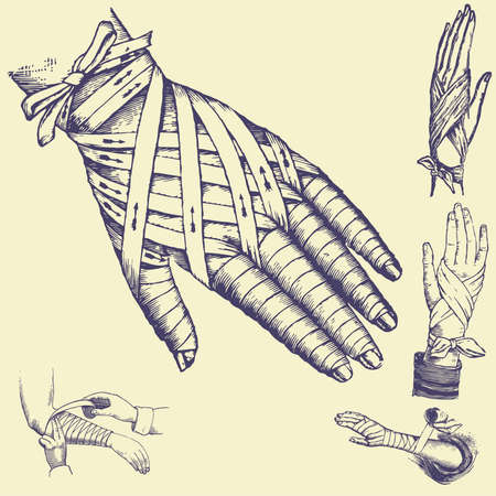 sets old vintage illustrationのイラスト素材