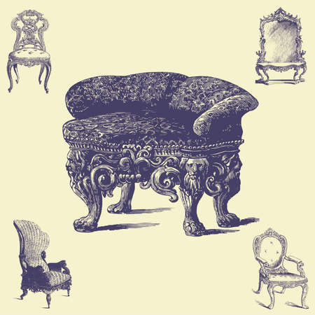 old vintage illustrationのイラスト素材
