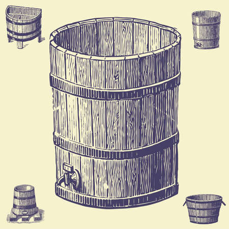 sets old vintage illustrationのイラスト素材