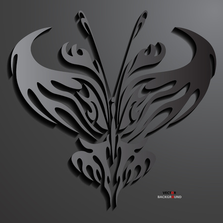 Background Abstract 3D Design illustrations Borders Element Black Butterflyのイラスト素材