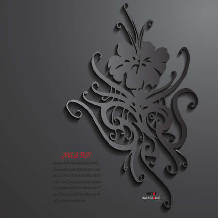 Flowers Background Abstract 3D Design illustrations Blackのイラスト素材