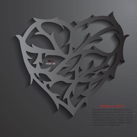 Heart Background Abstract 3D Design illustrations Blackのイラスト素材