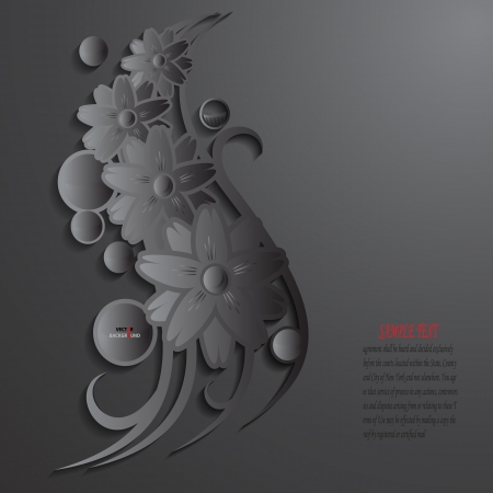 Flowers Background Abstract 3D Design illustrations Blackのイラスト素材