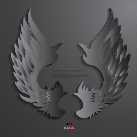 Wing Background Abstract 3D Design illustrations Blackのイラスト素材
