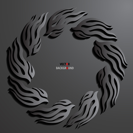 Black 3D Round Flames Background Vector illustrationのイラスト素材