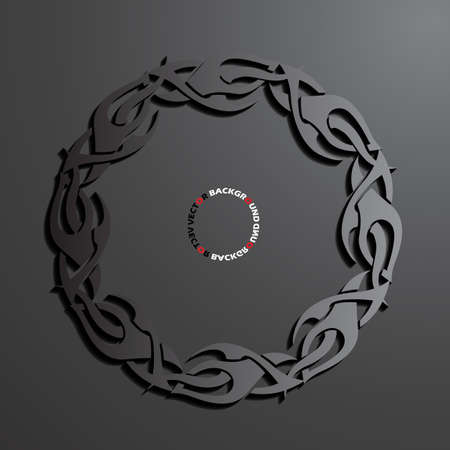 Black 3D Round Flames Background Vector illustrationのイラスト素材