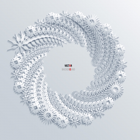 Background Abstract 3D Design flowers on white vectorのイラスト素材