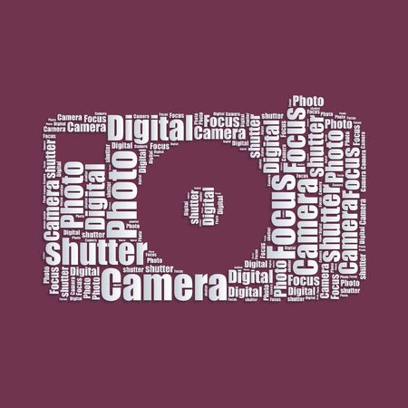 Camera Word cloud typography text word art のイラスト素材