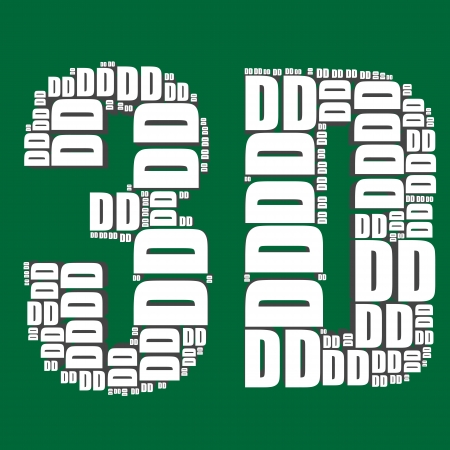 3d typography 3d text word 3d art のイラスト素材