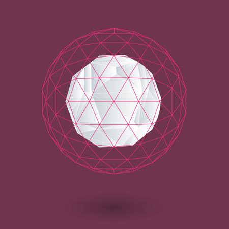 Geometric background 3d geometric abstract art geometric lines vector illustrationのイラスト素材