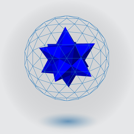 Geometric background 3d geometric abstract art geometric lines vector illustrationのイラスト素材