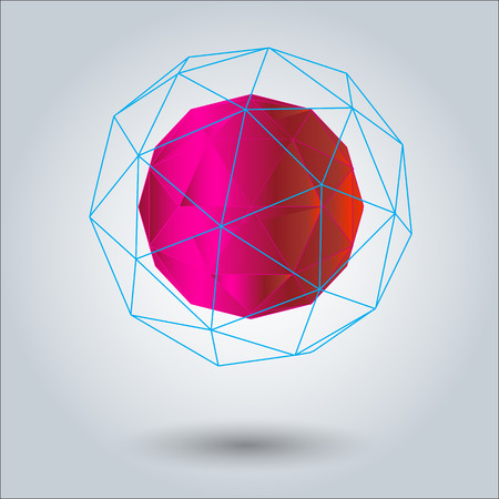 Geometric background 3d geometric abstract art geometric lines vector illustrationのイラスト素材