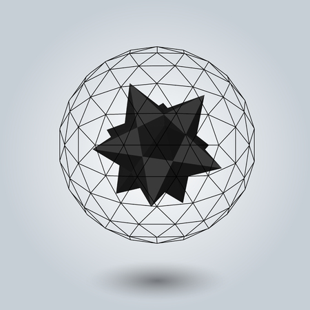 Geometric background 3d geometric abstract art geometric lines vector illustrationのイラスト素材