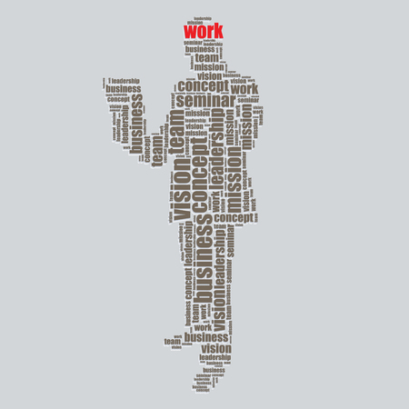 work typography 3d text word art work vector illustration word cloud のイラスト素材