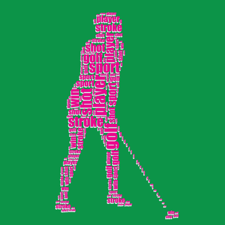 golf typography 3d text word art golf vector illustration word cloud のイラスト素材