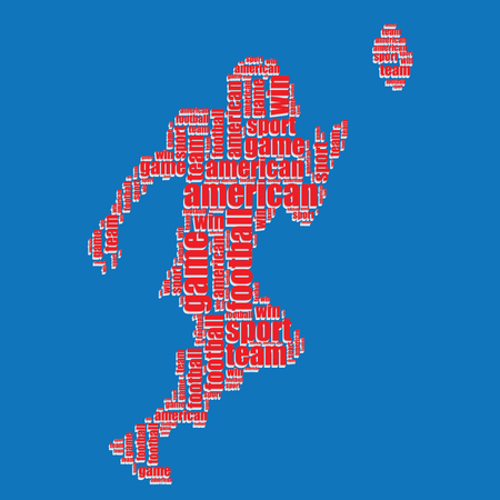 american football typography 3d american football text word art vector illustration word cloud のイラスト素材