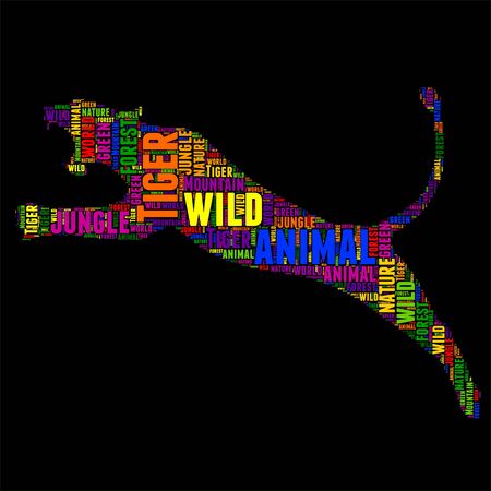 Typography word cloud colorful in Silhouetteのイラスト素材