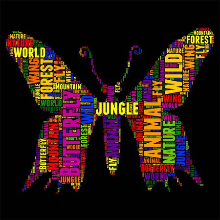 Typography word cloud colorful in Silhouetteのイラスト素材