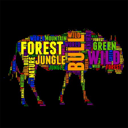 Typography word cloud colorful in Silhouetteのイラスト素材