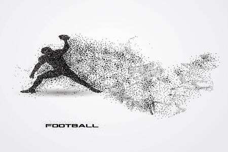 football player of a silhouette from particle.の写真素材