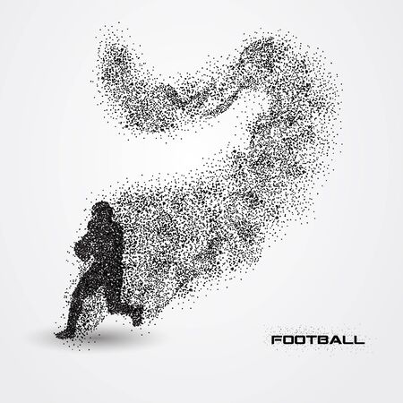 football player of a silhouette from particle.の写真素材