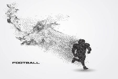 football player of a silhouette from particle.の写真素材
